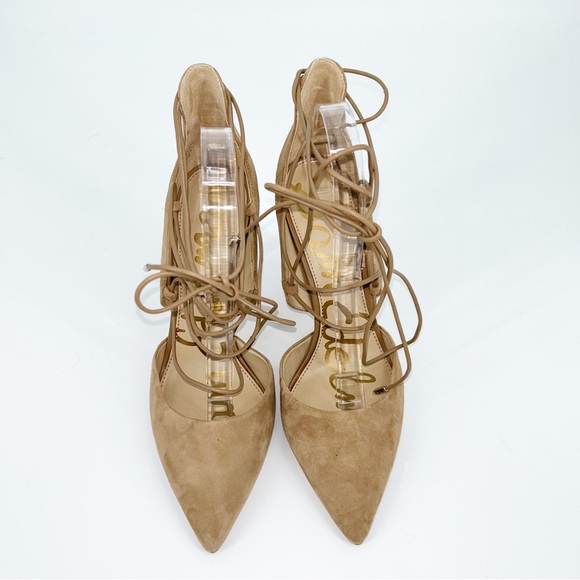 Sam Edelman Helaine Tan Suede Strappy Heels Size 9 - Picture 3 of 9